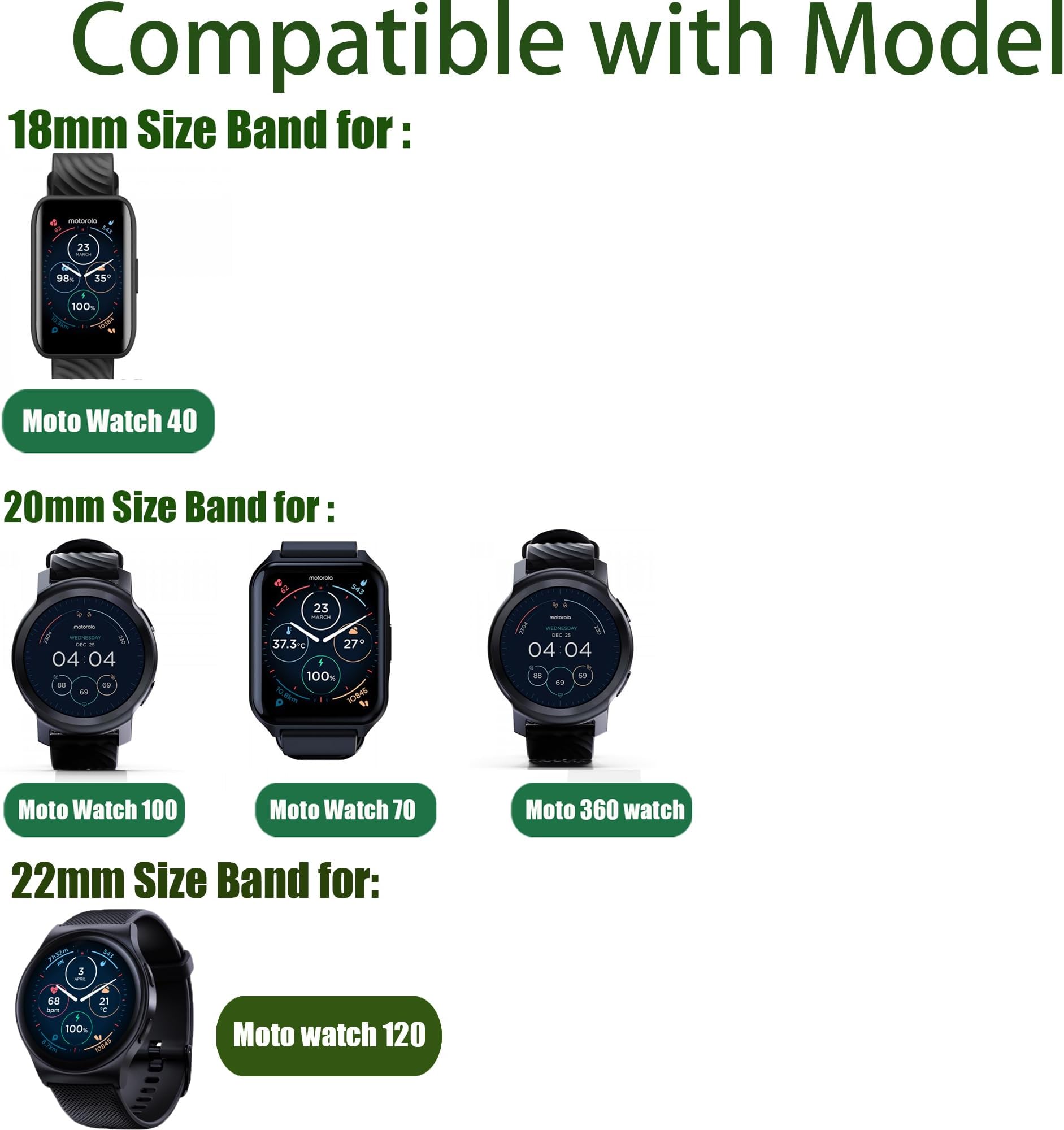 Stainless Steel Band For Motor - огляд і ціна Motorola Smartwatch Accessories
