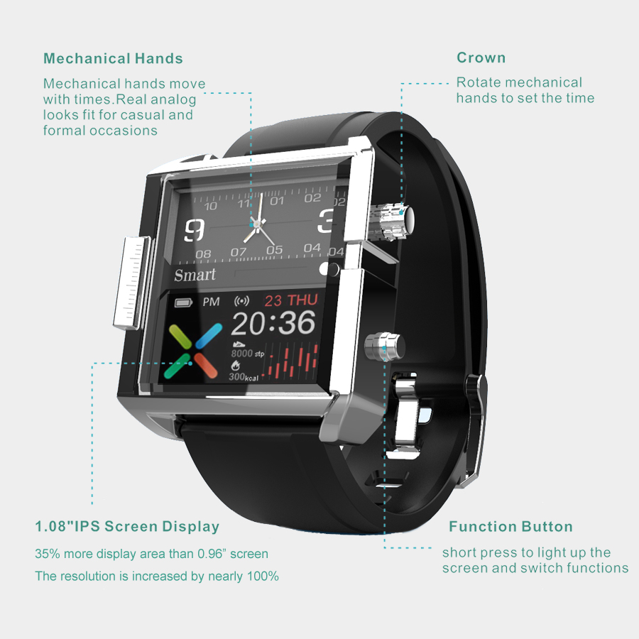 T9 Hybrid Smartwatch Heart Rat - огляд і ціна Smartwatch Custom